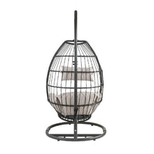 Load image into Gallery viewer, Patio Hanging Chair with Wicker Lattice Frame, Black