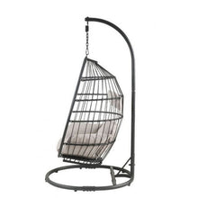 Load image into Gallery viewer, Patio Hanging Chair with Wicker Lattice Frame, Black