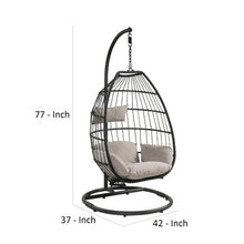 Load image into Gallery viewer, Patio Hanging Chair with Wicker Lattice Frame, Black