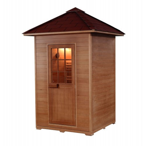 Eagle 2-Person Outdoor Traditional Sauna 200D1 - Front Off Center View