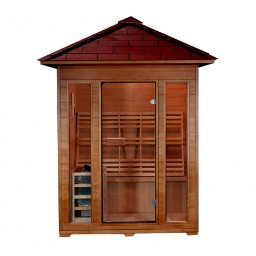 Waverly 3-Person Outdoor Traditional Sauna 300D2 - Full Fontal View