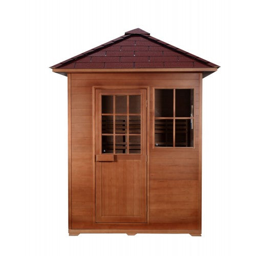 Freeport 3-Person Outdoor Traditional Sauna 300D1 - Full Frontal View