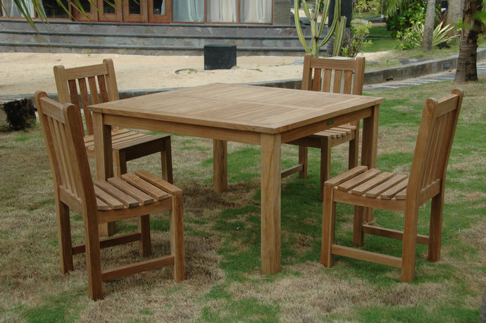 AndersonTeak - Windsor Classic Side Chair 5-Piece Dining Table Set
