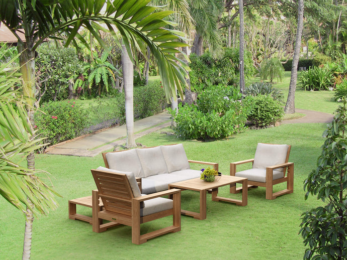 Capistrano 5-Piece Deep Seating Sofa Collection In Beautiful Garden Under Palm Trees