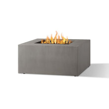 Load image into Gallery viewer, Havana Casual Square Fire Table - Flint - Full Frontal Off-Center View - With Fire Lit