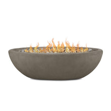 Load image into Gallery viewer, Banff Oval Fire Bowl - Glacier Gray - Full Frontal View - With Fire