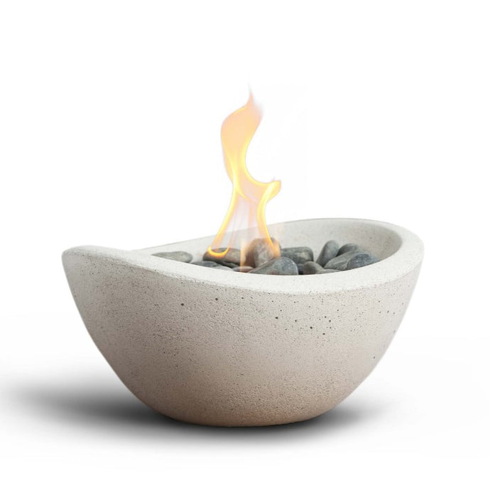 TerraFlame Wave Tabletop Fire Bowl - Antique White