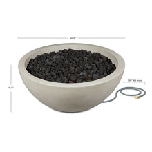 Load image into Gallery viewer, Havana Fire Bowl in Fog Color - Front / Top View With Dimensions