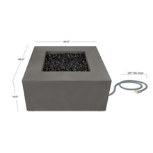 Load image into Gallery viewer, Havana Casual Square Fire Table - Carbon - Full Top / Rear View Showing Off The Dimensions - Fire Unlit
