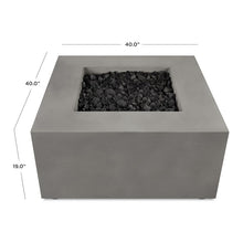 Load image into Gallery viewer, Havana Casual Square Fire Table - Flint - Full Top / Rear View Showing Off The Dimensions - Fire Unlit