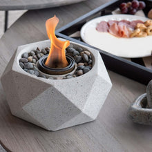 Load image into Gallery viewer, TerraFlame Geo Tabletop Fire Bowl - Antique White