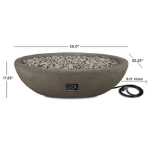 Load image into Gallery viewer, Banff Oval Fire Bowl - Glacier Gray - Full Top / Rear View Showing Off The Dimensions - Fire Unlit