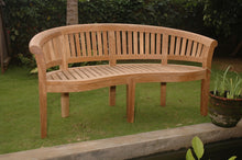 Load image into Gallery viewer, Curve 3 Seater Bench Extra Thick Wood In A Garden