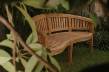 Load image into Gallery viewer, Curve 3 Seater Bench Extra Thick Wood In A Garden