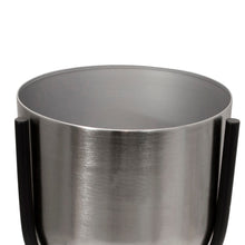 Load image into Gallery viewer, Round Metal Planter with Tripod Base, Silver and Black