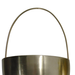Oval Shape Metal Wall Planter with Attached Hanger, Set of 2, Gold