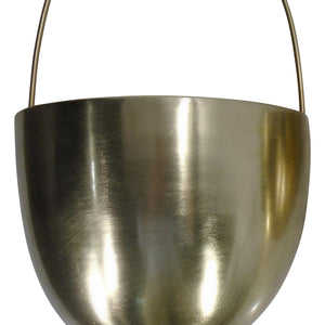 Oval Shape Metal Wall Planter with Attached Hanger, Set of 2, Gold