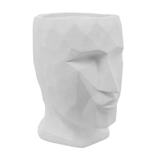 Load image into Gallery viewer, Resin Human Face Planter with Faceted Sides, White