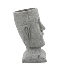 Load image into Gallery viewer, Resin Elongated Human Face Planter with Closed Eyes, Gray