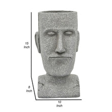 Load image into Gallery viewer, Resin Elongated Human Face Planter with Closed Eyes, Gray
