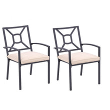 Load image into Gallery viewer, Outdoor Dining Chair with Curved Arms, Set of 2, Black