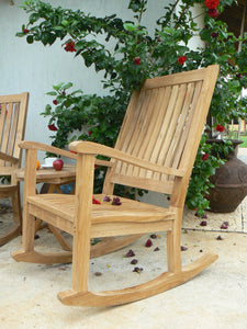 Del-Amo Rocking Armchair In Garden Next To Plants