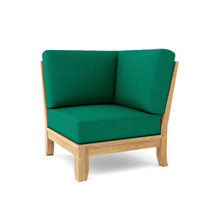 Riviera Luxe Corner Modular w/ Cushion - Forest Green - Front View On White Background