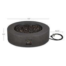 Load image into Gallery viewer, Avila 43&quot; Round Propane Fire Table - Carbon - Full Top / Rear View Showing Off The Dimensions - Fire Unlit