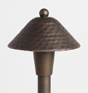 Saratoga LED Dark Bronze Path Light - Close Up On Hood