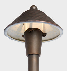 Saratoga LED Dark Bronze Path Light - Close Up On Hood