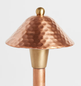 Saratoga LED Copper Path Light - Close Up On Hood